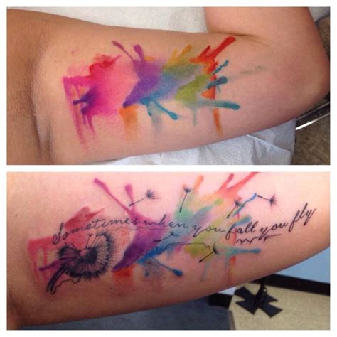 Splatter Rainbow Watercolor Tattoo Viraltattoo