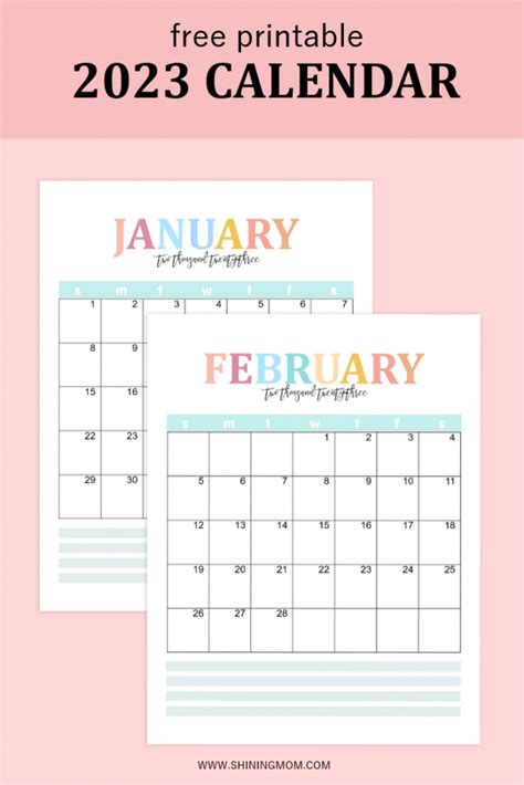 2023 Calendar Printable List Best Free Calendars For You