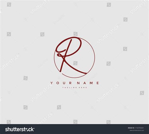 Letter R Logo Manual Elegant Minimalist Stock Vector Royalty Free