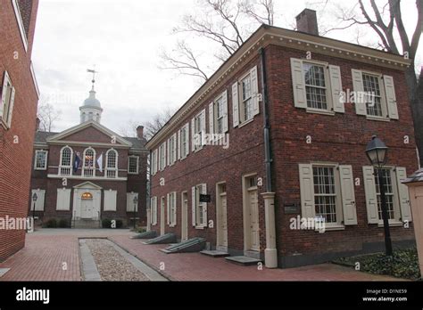 Colonial Buildings Facades At Philadelphia Pennsylvania United States