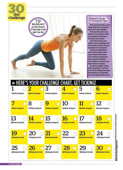 30 Day Challenge Total Body Tone Up Woman Magazine All Over Body
