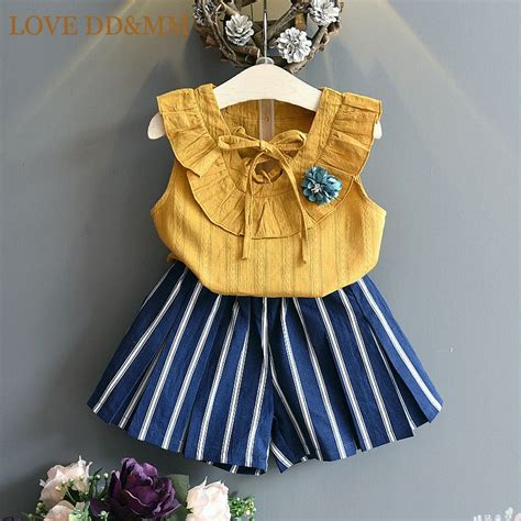 Love Ddandmm Girls Clothing Sets 2019 Summer New Girl Fashion Cotton