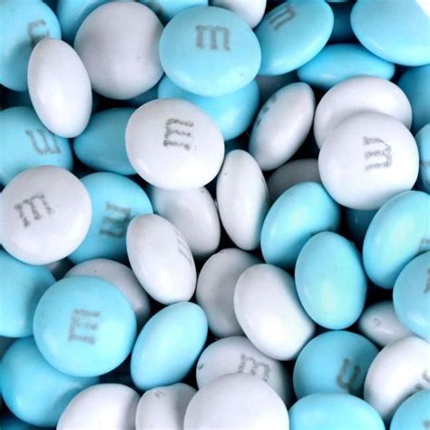 Light Blue And White Mandms Chocolate Candy 1199 Light Blue Aesthetic