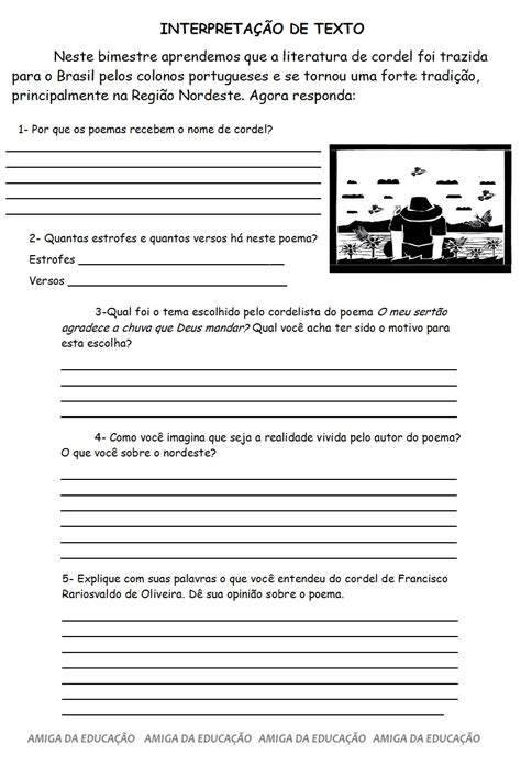 Atividade Cordel 2 Ano