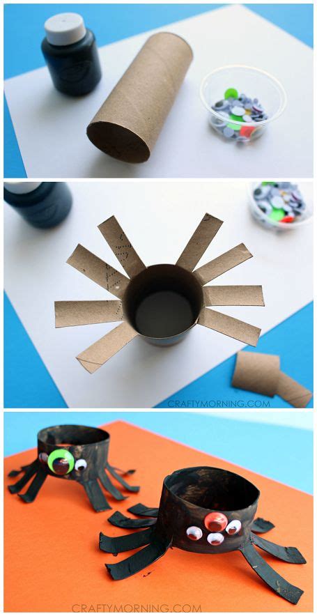 Two Toilet Paper Roll Spider Crafts For Kids Crafty Morning Spider