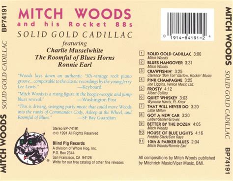 Mitch Woods And His Rocket 88s Solid Gold Cadillacus 1991boogie