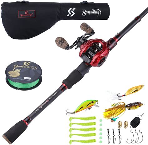 Sougayilang Baitcaster Combo Telescopic Fishing Rod And Reel Combo U