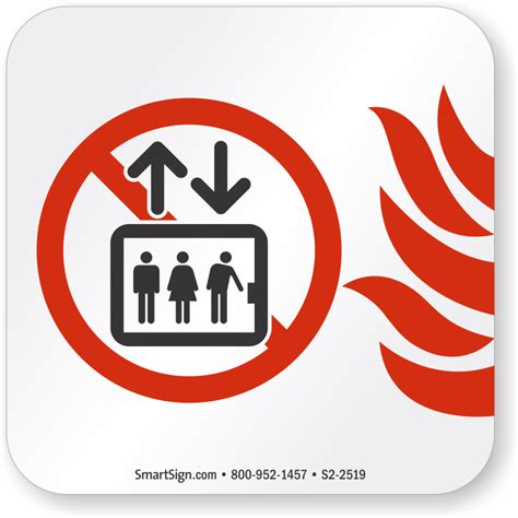 Safety Signs And Traffic Control Elevator In Case Of Fire Do Not Use Foil Adhesive Fire Protection