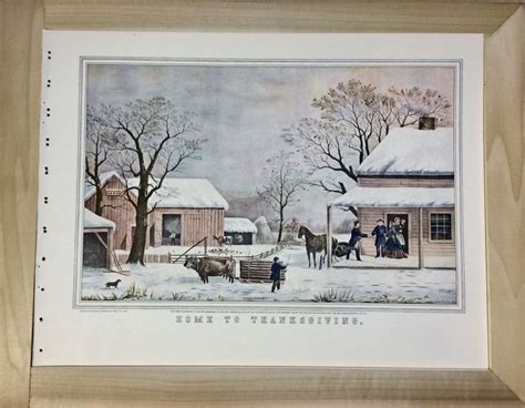 1955 Currier And Ives Lithograph Home To Thanksgiving In 2020
