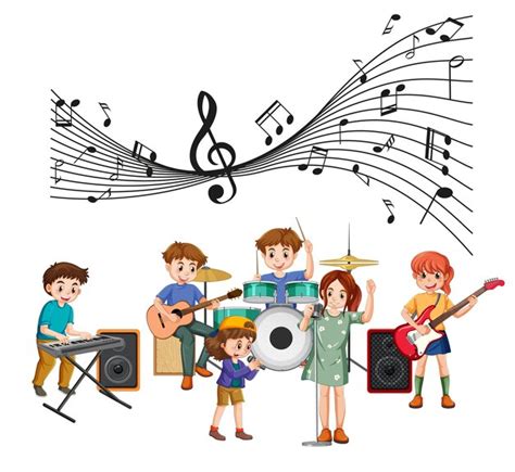 Premium Vector Music Band Kids Cartoon