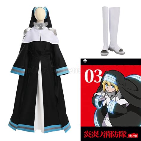 Anime Fire Force Enen No Shouboutai Nun Sister Iris Cosplay Costume No