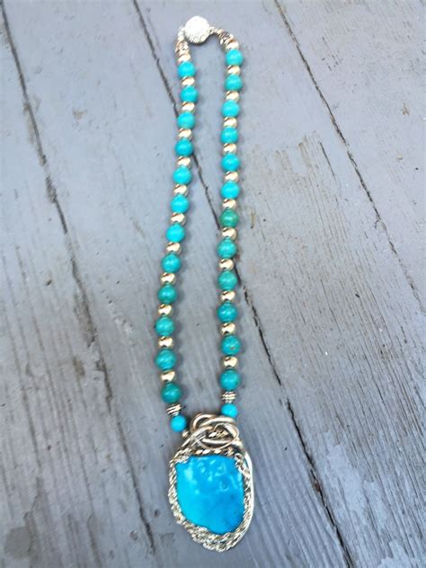 Turquoise Necklace Turquoise Statement Necklace Natural