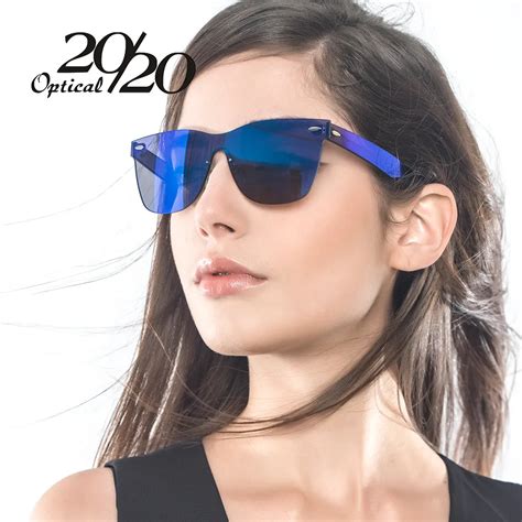 2020 Brand Unique Style Sunglasses Women Sexy Flat Lens Rimless Sun Glasses For Women Shades