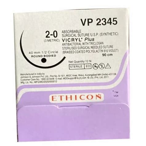 Sutures Vp 2345 Ethicon Vicryl Plus Suture Size 2 0 At Rs 763box In