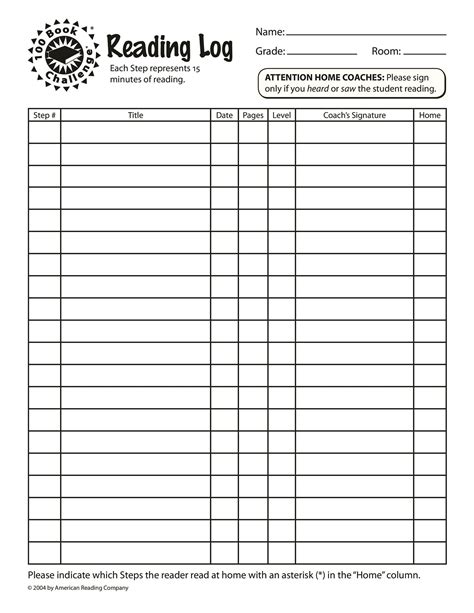 Free Printable Reading Log For Adults
