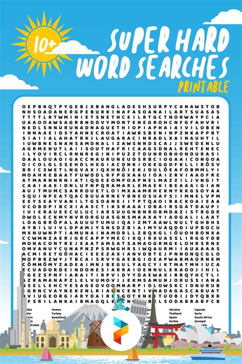 6 Best Super Hard Word Searches Printable