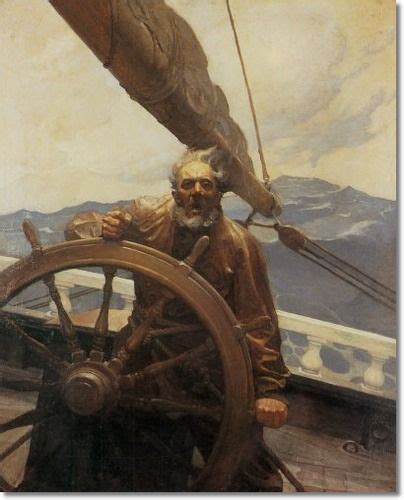 The Rakish Brigantine Sea Captain In Storm By Nc Wyeth Nc Wyeth