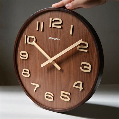 Large Digital Wall Clock Simple Modern Design Wooden Clocks Bamboo Watch 3d Decorative Hanging
