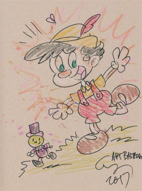 Pinocchio And Jimmy Cricket In Sean Leslies Disney Sketchbook Comic