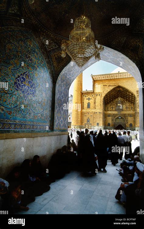 Najaf Iraq People Visiting Holy Shrine Of The Imam Ali Ibn Abi Talib Sh