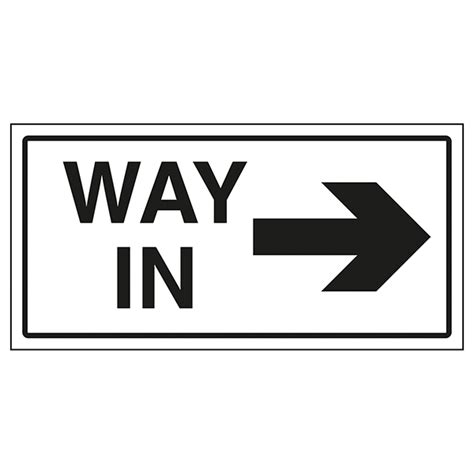 Way In Arrow Right Stairway Signs Information Signs Safety Signs
