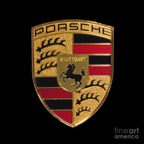 Porsche Emblem Black Photograph By Scott Cameron