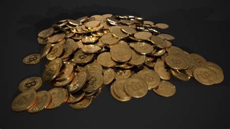 3d Model Bitcoin Tech Crypto Currency 3 Piles 1 Stack 1 Coin Vr