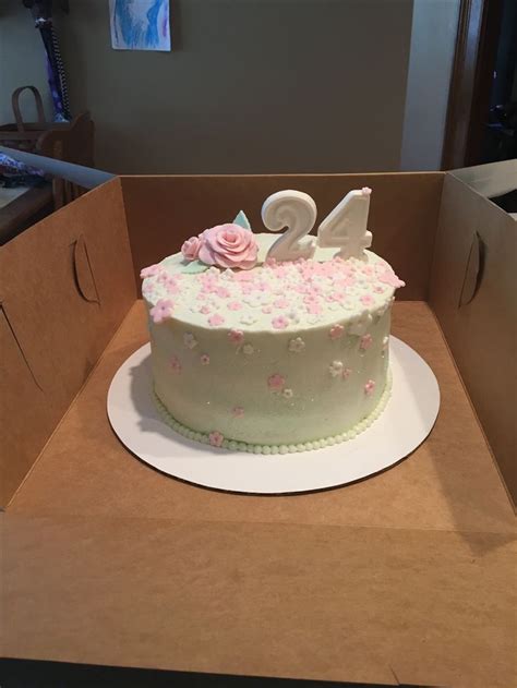 24th birthday flower themed cake makanan kue kue ulang tahun