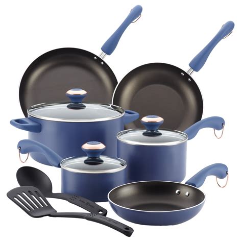 This porcelain enamel stick aluminum cookware, with a nonstick finish, offers excellent performance with a traditional look. Paula Deen Signature 11 Piece Non-Stick Cookware Set ...