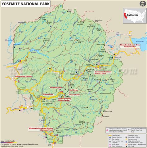 Yosemite National Park Map Yosemite National Park Location