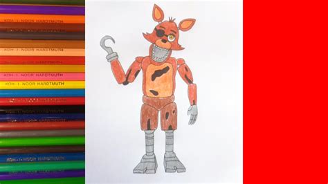 How To Draw Foxy Fnaf Как нарисовать Фокси Youtube