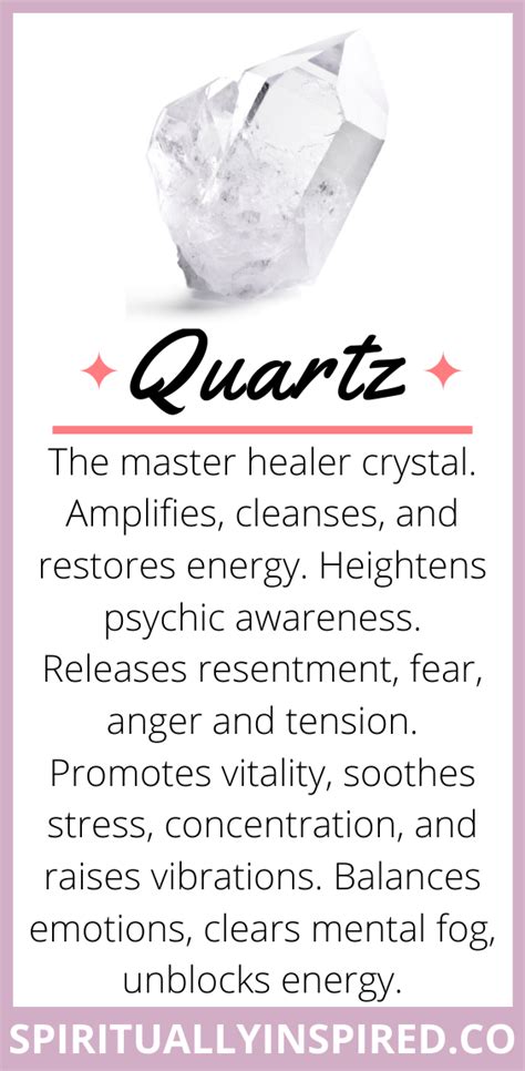Quartz Meaning Clear Quartz Is Associated With Very Pure White Light