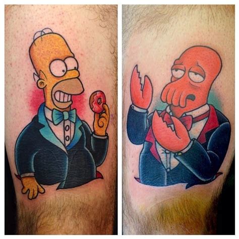 Tattoo Uploaded By Hateful Kate • Homer And Zoidberg Why Not Zoidberg