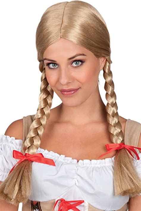 Oktoberfest Heidi Blonde Wig And Bows Uk Toys And Games