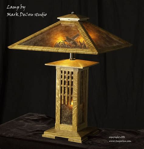 Built To Order Mission Style Table Lamp Arts And Crafts Oak Etsy