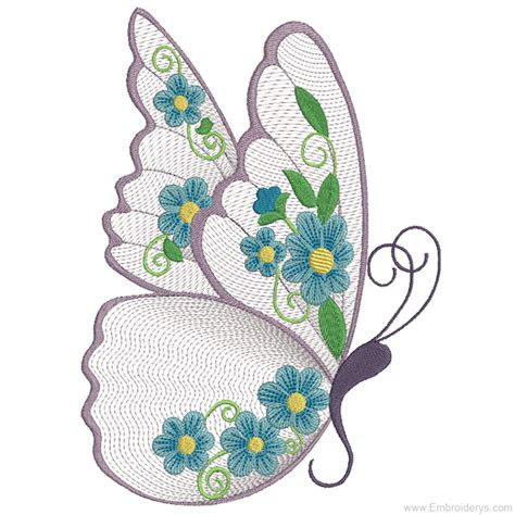 Elegant Floral Butterfly Embroidery Designs