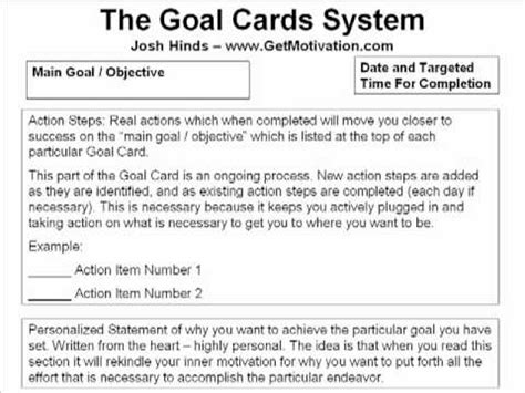 Cl50the soccer league goals are designed for league play, tournaments, practices and recreational use. Goal Setting - The Goal Cards System Presentation By Josh Hinds - YouTube