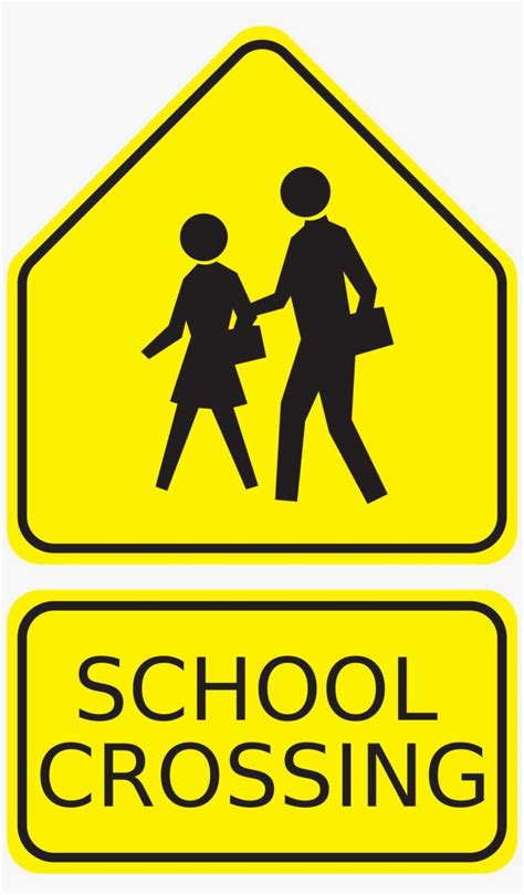 Free School Signs Clipart School Crossing Road Sign Png Image