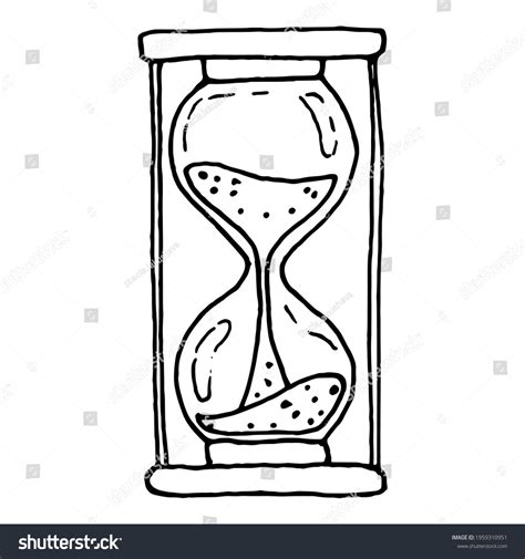 Hourglass Hand Drawn Black White Vector Stock Vector Royalty Free 1959310951 Shutterstock