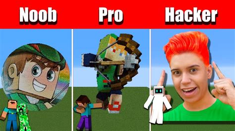 Noob Vs Pro Vs Hacker Minecraft Pixel Art Robin Hood Gamer Youtube