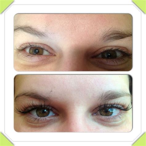 before and after eyelash perm and tint available at wild on cherry salon eyelash
