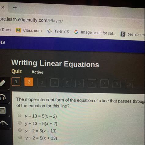 Writing Linear Equations Quiz Edgenuity Answers Tessshebaylo