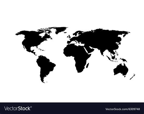 World Map Isolated On White Background Royalty Free Vector