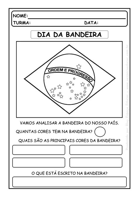 Alfabetização dia da bandeira Blog Espaço Educar