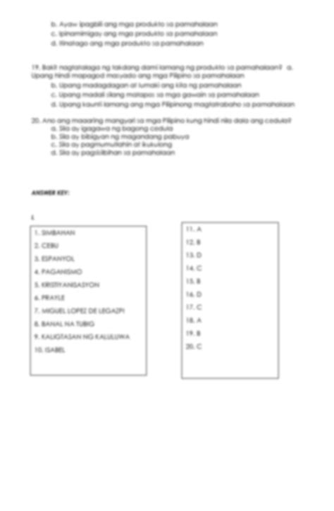 Summative Test In Araling Panlipunan Docx Summative Test In Araling