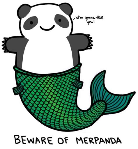 Cartoon Illustration Mermaid Merman Merpanda Panda Image 4717