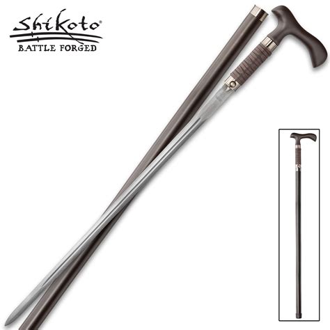 Shikoto Rurousha Damascus Sword Cane Sword Canes Budk Com