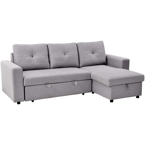Buy Merax 90 Inch L Shaped Sofa Couch With Pull Out Er And Left Or