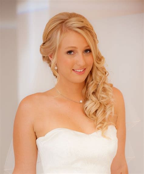 Stunning Bride With Curls To One Side By Total Brides Hair Makeup