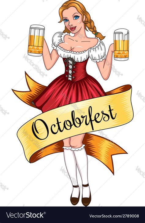 beer girl oktoberfest royalty free vector image